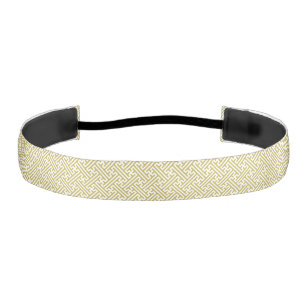 Sayagata pattern, Japanese, Gold and White Athletic Headband
