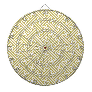 Sayagata pattern, Japanese, Gold and White Dart Board