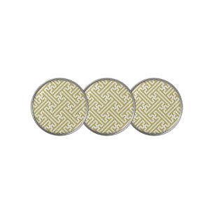Sayagata pattern, Japanese, Gold and White Golf Ball Marker