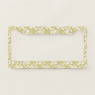 Sayagata pattern, Japanese, Gold and White License Plate Frame