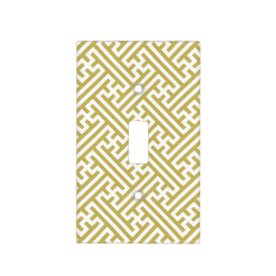 Sayagata pattern, Japanese, Gold and White Light Switch Cover