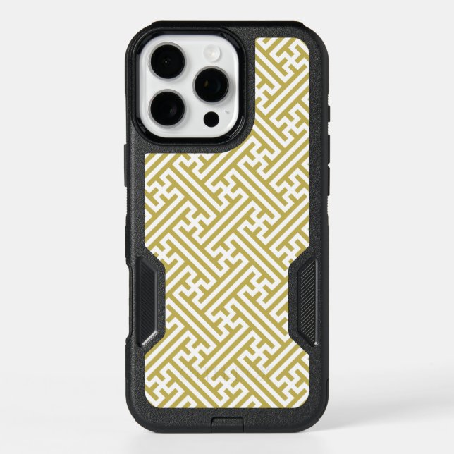 Sayagata pattern, Japanese, Gold and White Otterbox iPhone Case (Back)