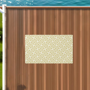 Sayagata pattern, Japanese, Gold and White Outdoor Rug