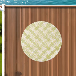 Sayagata pattern, Japanese, Gold and White Outdoor Rug