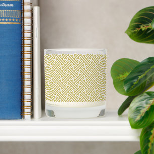 Sayagata pattern, Japanese, Gold and White Scented Candle