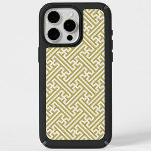 Sayagata pattern, Japanese, Gold and White iPhone 15 Pro Max Case