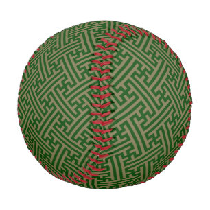 Sayagata pattern, Japanese, Green and Gold Baseball