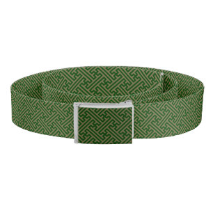 Sayagata pattern, Japanese, Green and Gold Belt