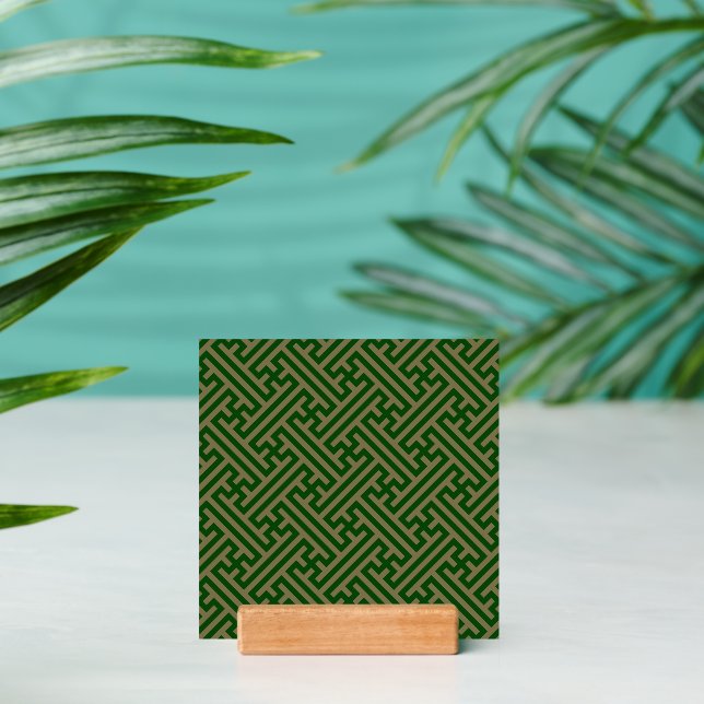 Sayagata pattern, Japanese, Green and Gold Holder (Insitu 2)