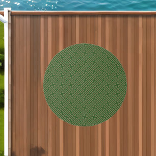 Sayagata pattern, Japanese, Green and Gold Outdoor Rug