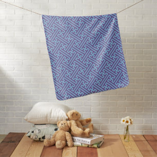 Sayagata pattern, Japanese, Purple and Blue Baby Blanket