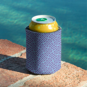 Sayagata pattern, Japanese, Purple and Blue Can Cooler