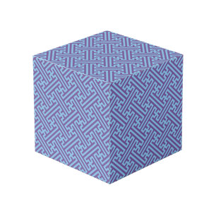 Sayagata pattern, Japanese, Purple and Blue Cube