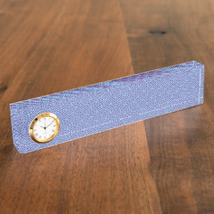 Sayagata pattern, Japanese, Purple and Blue Desk Name Plate