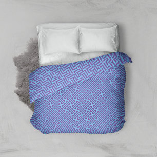 Sayagata pattern, Japanese, Purple and Blue Duvet Cover