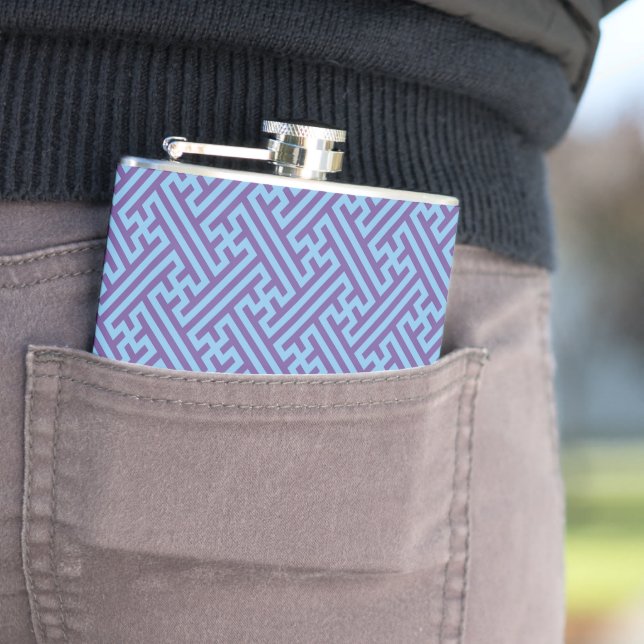Sayagata pattern, Japanese, Purple and Blue Flask (In Situ)