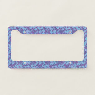 Sayagata pattern, Japanese, Purple and Blue License Plate Frame