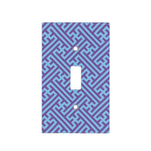 Sayagata pattern, Japanese, Purple and Blue Light Switch Cover