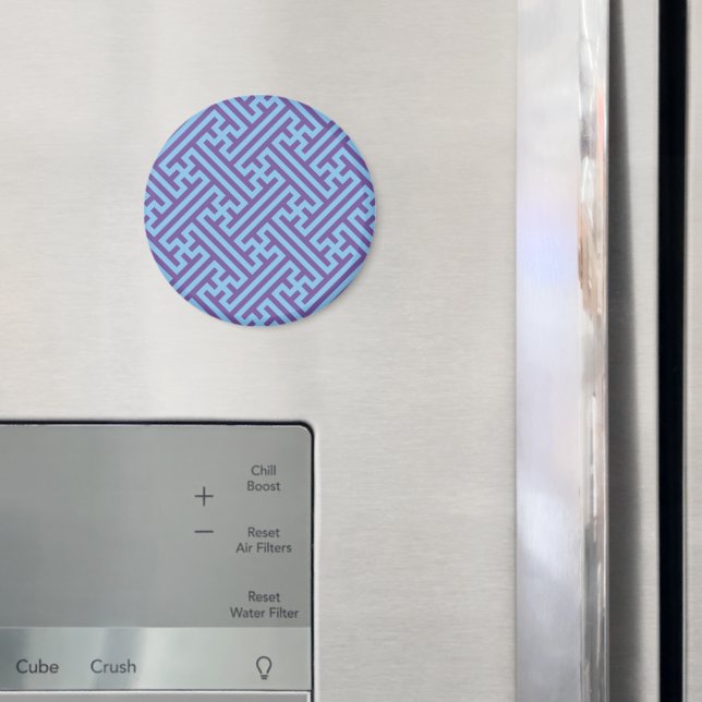 Sayagata pattern, Japanese, Purple and Blue Magnet (In Situ (Fridge))
