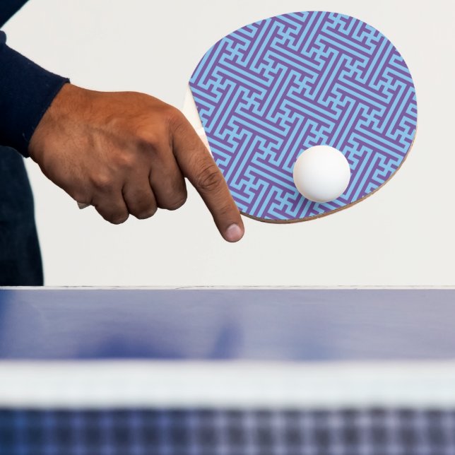 Sayagata pattern, Japanese, Purple and Blue Ping Pong Paddle (Insitu)