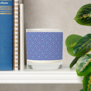 Sayagata pattern, Japanese, Purple and Blue Scented Candle