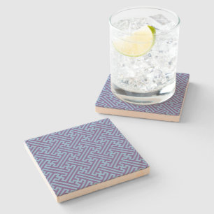 Sayagata pattern, Japanese, Purple and Blue Stone Coaster