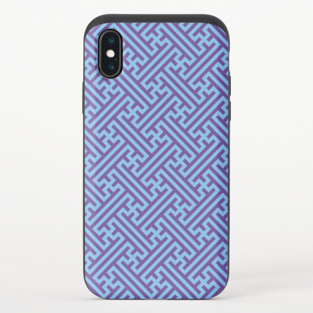 Sayagata pattern, Japanese, Purple and Blue Uncommon iPhone Case (Back)