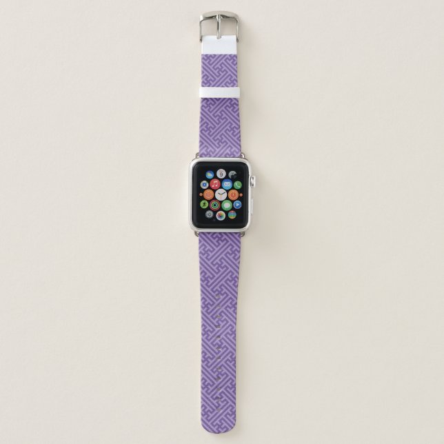 Sayagata pattern, Japanese, Purple and Pink Apple Watch Band (Front)