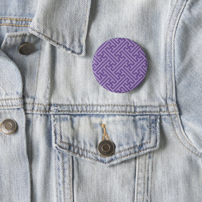 Sayagata pattern, Japanese, Purple and Pink Button (In Situ)