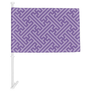 Sayagata pattern, Japanese, Purple and Pink Car Flag