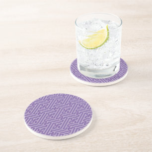 Sayagata pattern, Japanese, Purple and Pink Coaster
