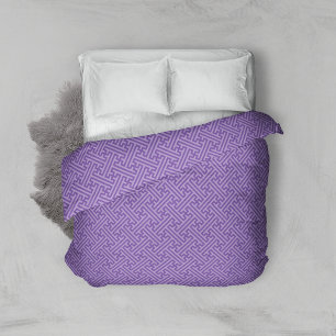 Sayagata pattern, Japanese, Purple and Pink Duvet Cover