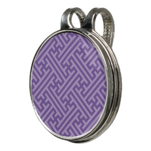 Sayagata pattern, Japanese, Purple and Pink Golf Hat Clip