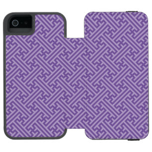 Sayagata pattern, Japanese, Purple and Pink iPhone SE/5/5s Wallet Case