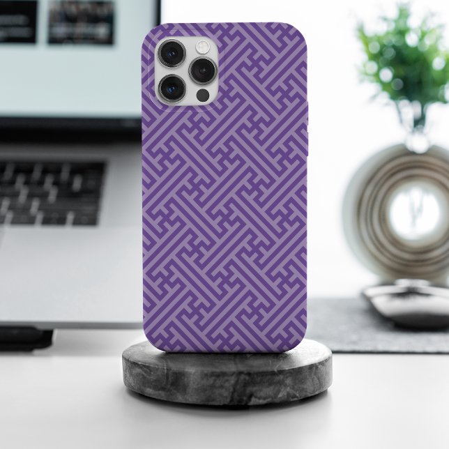 Sayagata pattern, Japanese, Purple and Pink iPhone Case (Creator Uploaded)
