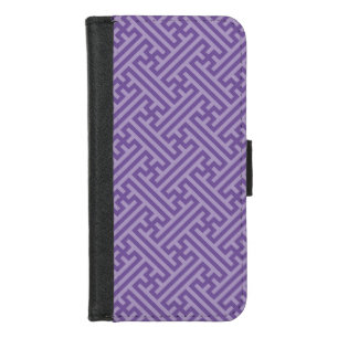 Sayagata pattern, Japanese, Purple and Pink iPhone 8/7 Wallet Case