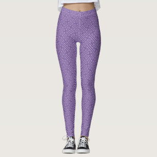 Sayagata pattern, Japanese, Purple and Pink Leggings