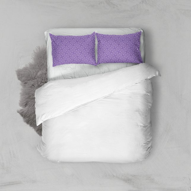 Sayagata pattern, Japanese, Purple and Pink Pillow Case (Creator Uploaded)