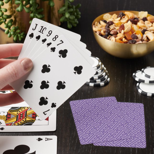 Sayagata pattern, Japanese, Purple and Pink Poker Cards (In Situ)