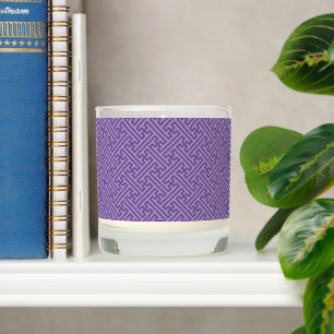 Sayagata pattern, Japanese, Purple and Pink Scented Candle