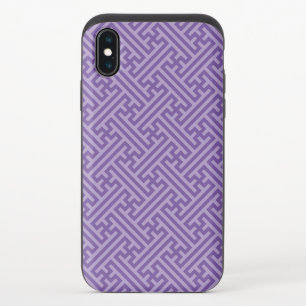 Sayagata pattern, Japanese, Purple and Pink iPhone XS Slider Case