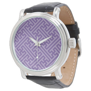 Sayagata pattern, Japanese, Purple and Pink Watch