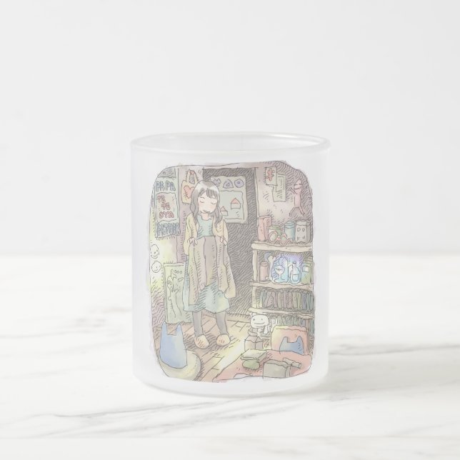 Sayagoji Frosted Glass Coffee Mug (Center)