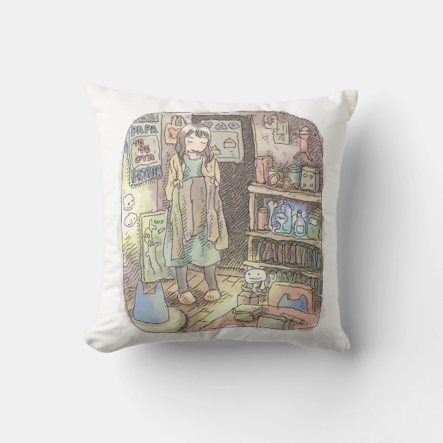 Sayagoji Throw Pillow (Front)
