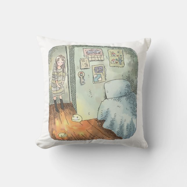 Sayaji Throw Pillow (Front)