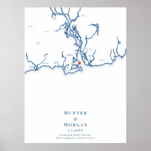 Saybrook Point Resort Wedding Guest Book Poster