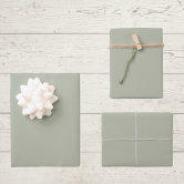 White Light Sage Solid Color Green Christmas Wrapping Paper Sheets