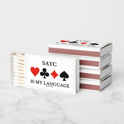 SAYC Is My Language Four Card Suits Matchboxes