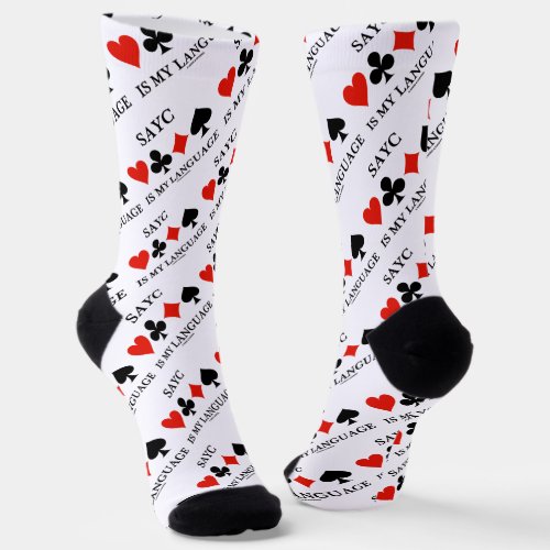 SAYC Is My Language Four Card Suits Socks