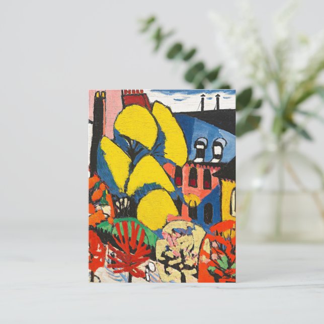 Sayen - Trees, colorful painting, Postcard (Standing Front)